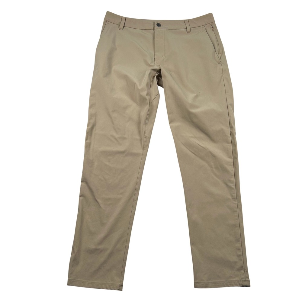 Lululemon Commission Pant Men 34x31 Warpstreme Classic Tan Khaki Technical Chino